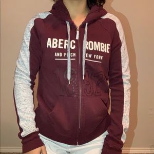Full-Zip Abercrombie Logo Hoodie